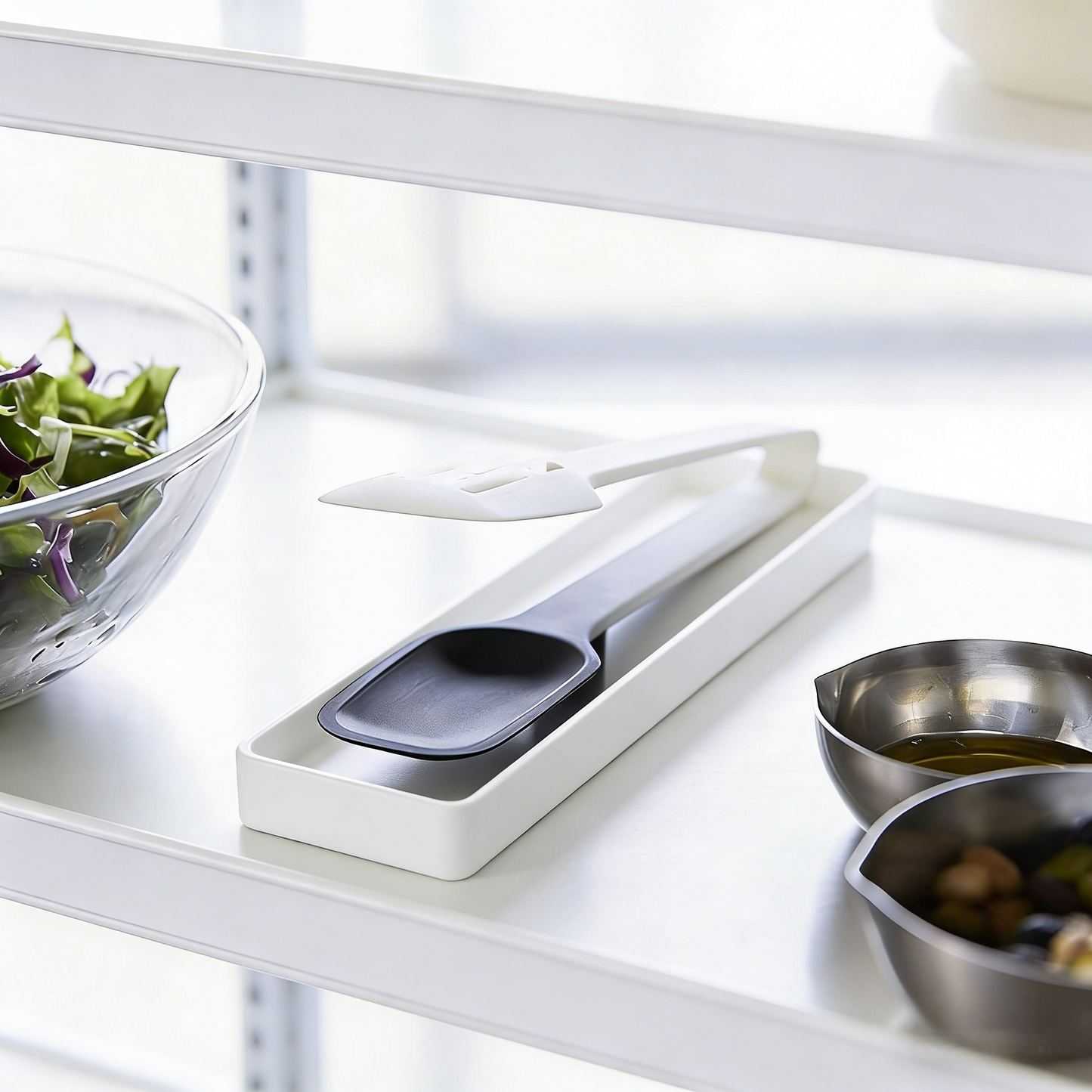 2-in-1 Silicone & Nylon Kitchen Tongs