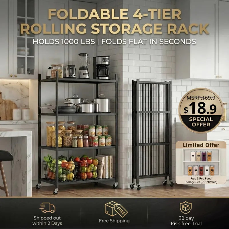 360° Rotating Foldable Rack | Lockable & Ready to Use