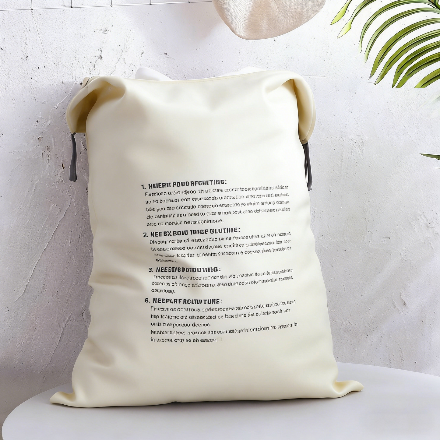 Drawstring Fabric Storage Bag (Beige)