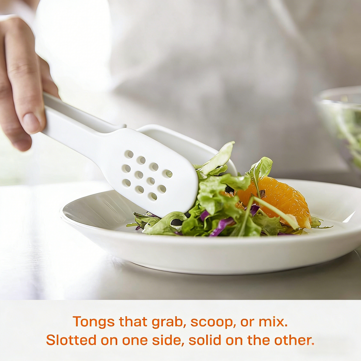 2-in-1 Silicone & Nylon Kitchen Tongs