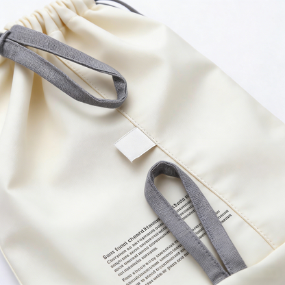 Drawstring Fabric Storage Bag (Beige)
