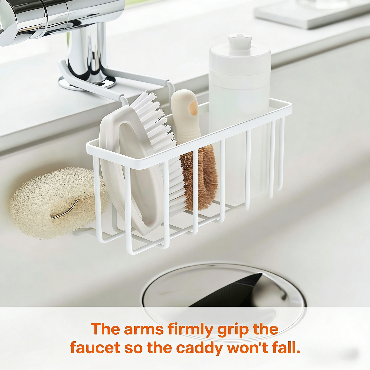 Faucet-Mounted Kitchen Sink Caddy