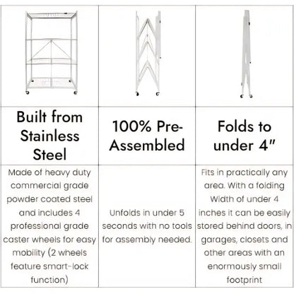 360° Rotating Foldable Rack | Lockable & Ready to Use