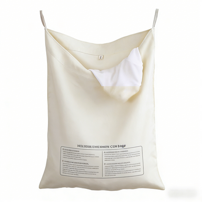 Drawstring Fabric Storage Bag (Beige)