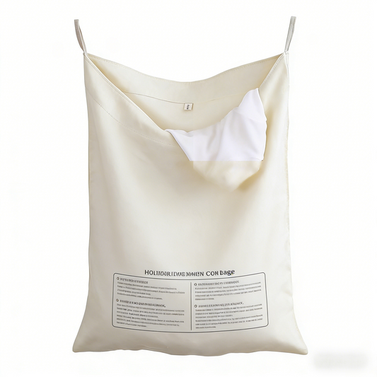 Drawstring Fabric Storage Bag (Beige)